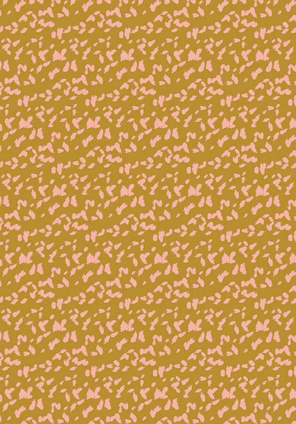 Wrapping Paper - Mustard & Pink Spots - 3 Sheets