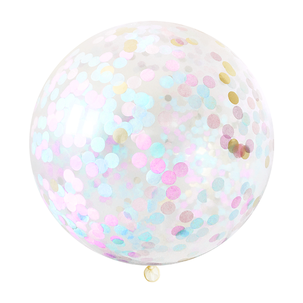 Jumbo Confetti Balloon - Cotton Candy (Baby Shower)