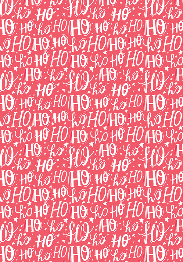 Wrapping Paper - Ho Ho Ho - 3 Sheets