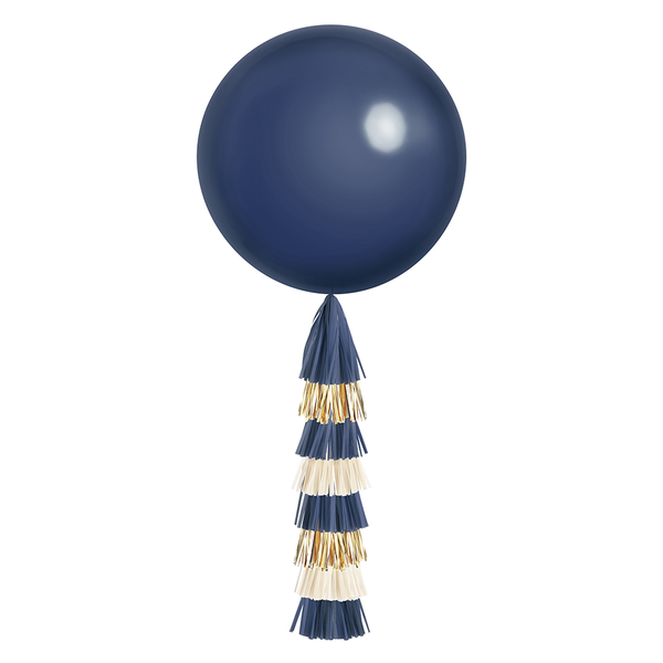 Jumbo Balloon & Tassel Tail - Navy & Gold – Paperboy