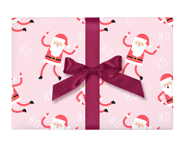 Wrapping Paper - Pink Santa