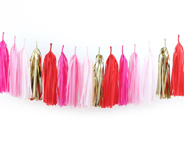 Tassel Garland Kit Red Pink Gold Valentine s Paperboy