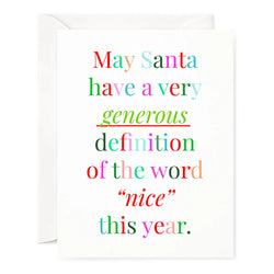 Card - Christmas - Santa's Definition of Nice