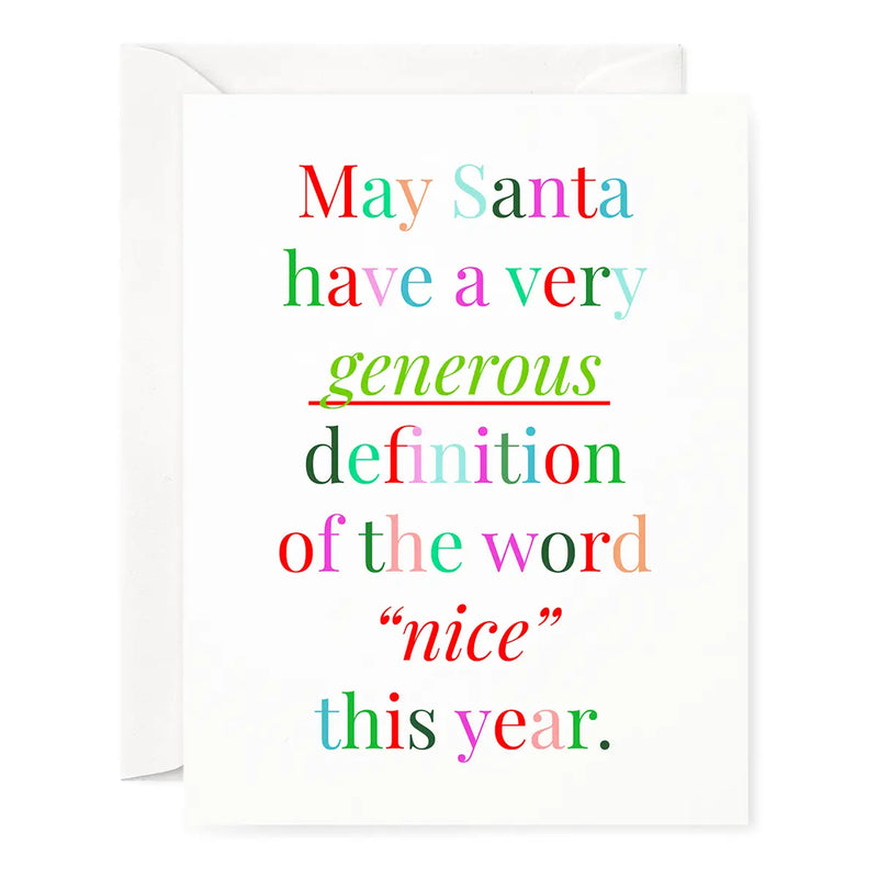 Card - Christmas - Santa's Definition of Nice