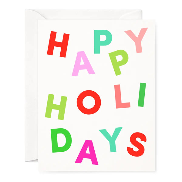 Card - Holidays - Happy Holidays in Bright Letters