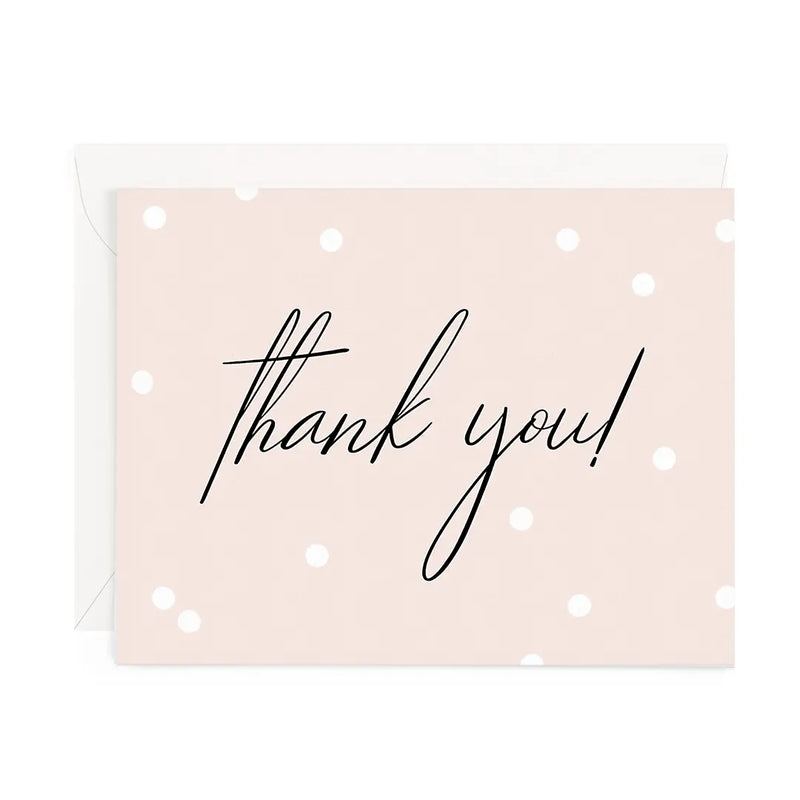 Card - Thank You - Confetti Dots on Blush