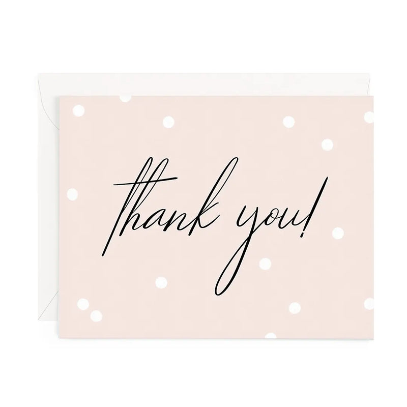 Card - Thank You - Confetti Dots on Blush