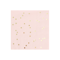 Paper Napkins - Cocktail - Blush Pink & Gold Confetti