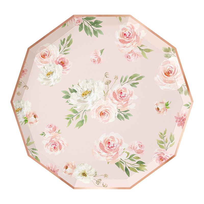 Floral paper plates deals bulk
