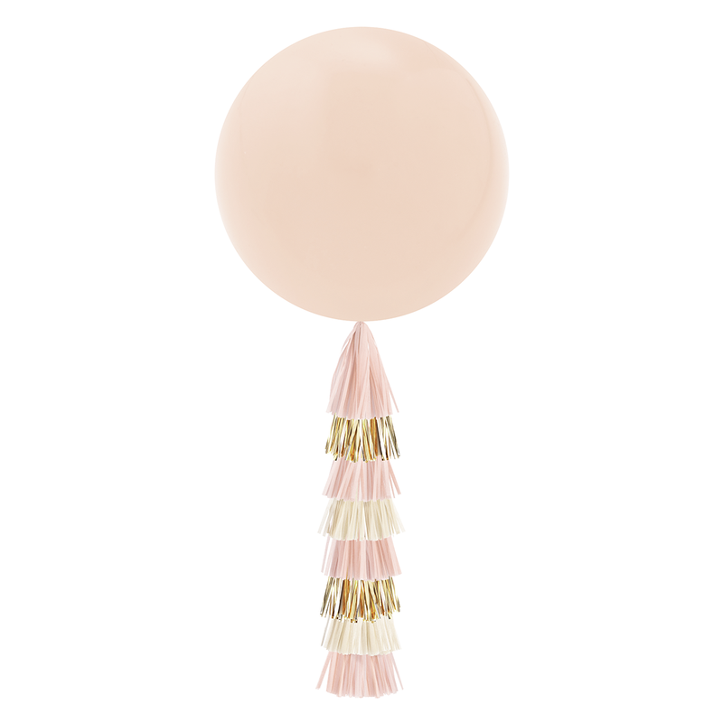 Jumbo Balloon & Tassel Tail - Pastel Rainbow