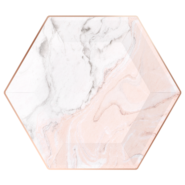 Paper Plates - Large - Blush Marble