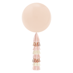 Jumbo Balloon & Tassel Tail - Blush & Rose Gold