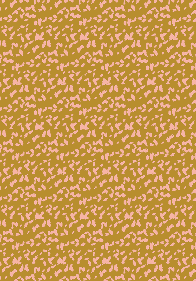 Wrapping Paper - Mustard & Pink Spots - 3 Sheets