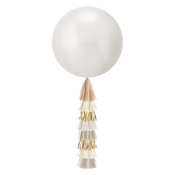 Jumbo Balloon & Tassel Tail - Champagne