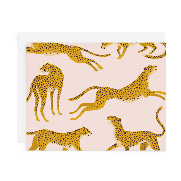 Card - Print - Cheetahs on Blush