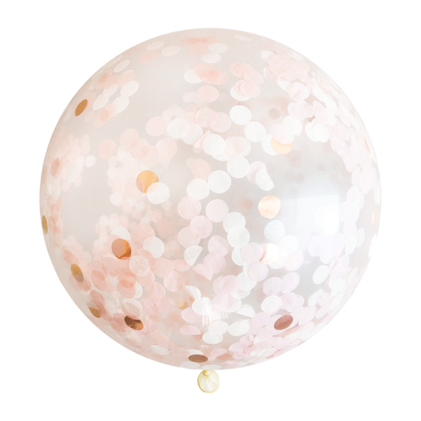 Jumbo Confetti Balloon - Blush & Rose Gold
