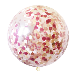 Jumbo Confetti Balloon - Burgundy & Rose Gold