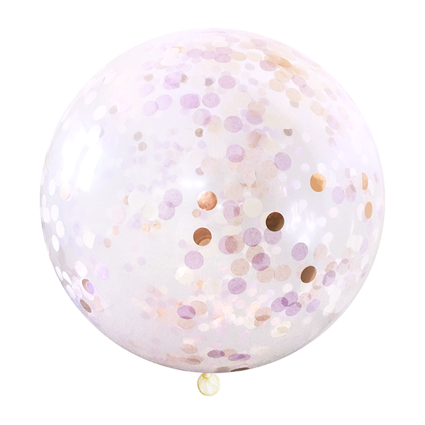 Jumbo Confetti Balloon - Lilac & Rose Gold