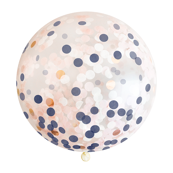Jumbo Confetti Balloon - Navy, Blush & Rose Gold