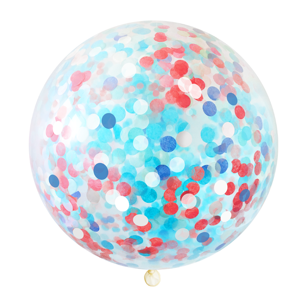 Jumbo Confetti Balloon - Red, White & Blue