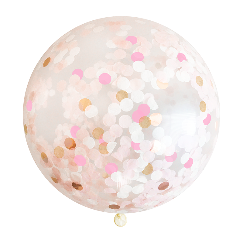 Jumbo Confetti Balloon - Rustic Blush