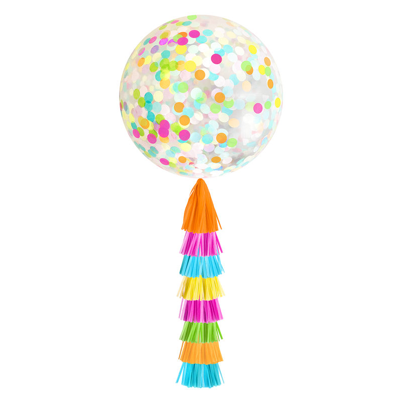 Jumbo Confetti Balloon & Tassel Tail - Fiesta (Cinco de Mayo)