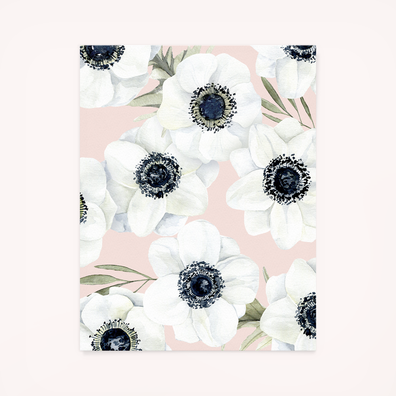 Card - Print - Flowers on Blush