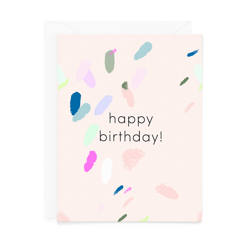 Card - Birthday - Brushstrokes on Blush