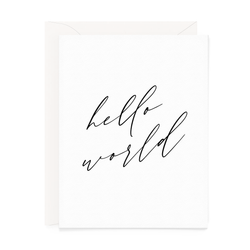 Card - Baby - Hello World Black & White