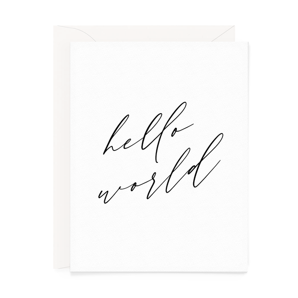 Card - Baby - Hello World Black & White