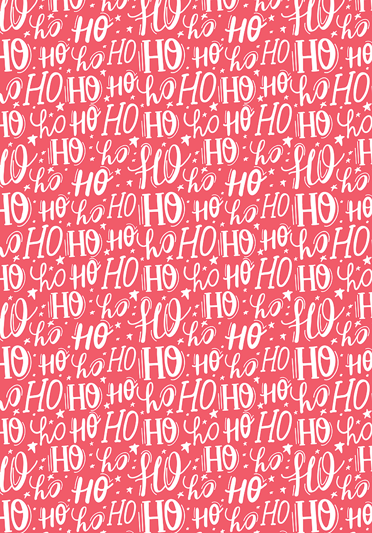 Wrapping Paper - Ho Ho Ho - 3 Sheets