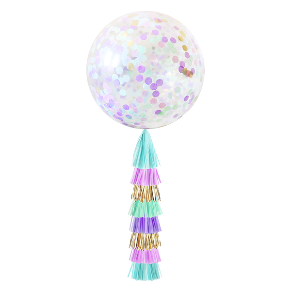 Jumbo Confetti Balloon & Tassel Tail - Mermaid