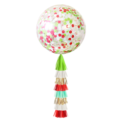 Jumbo Confetti Balloon & Tassel Tail - Christmas