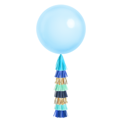 Jumbo Balloon & Tassel Tail - Blue Party