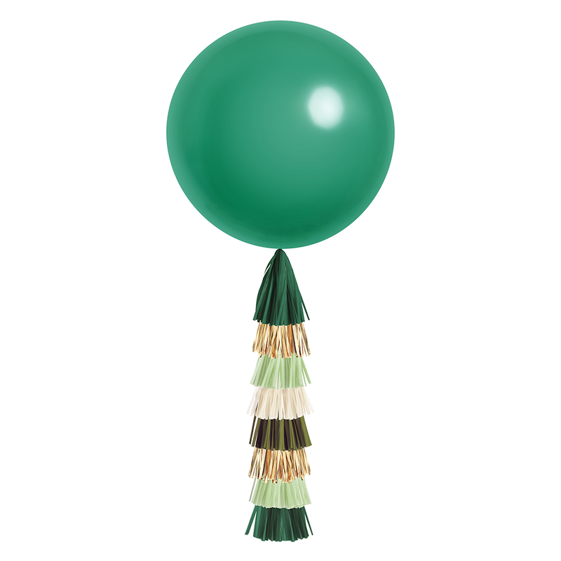 Jumbo Balloon & Tassel Tail - Emerald Green