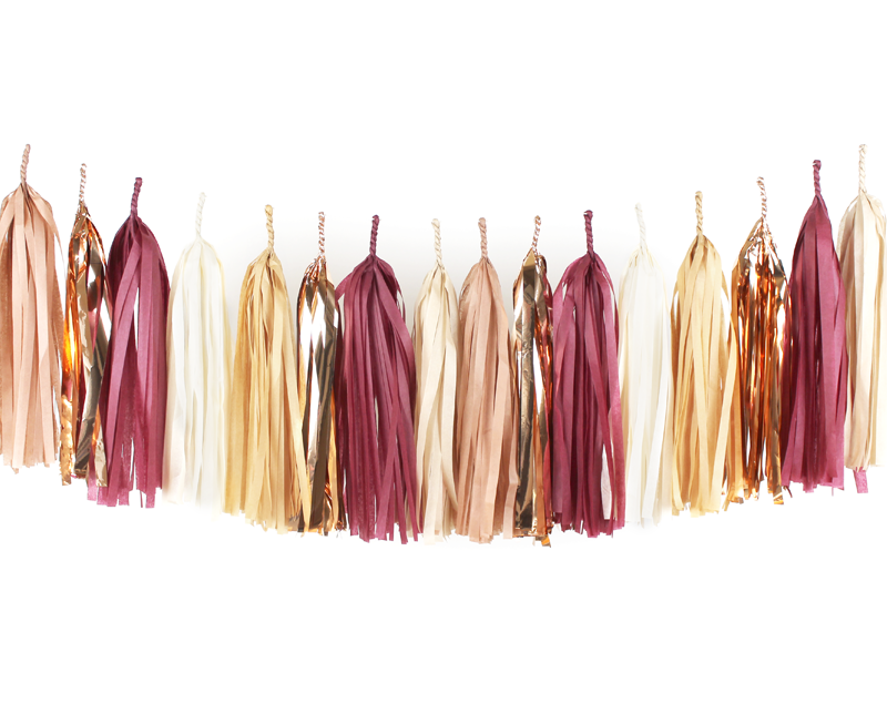 Tassel Garland Kit - Burgundy & Rose Gold