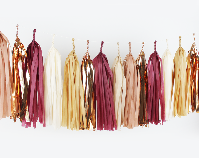 Tassel Garland Kit - Burgundy & Rose Gold