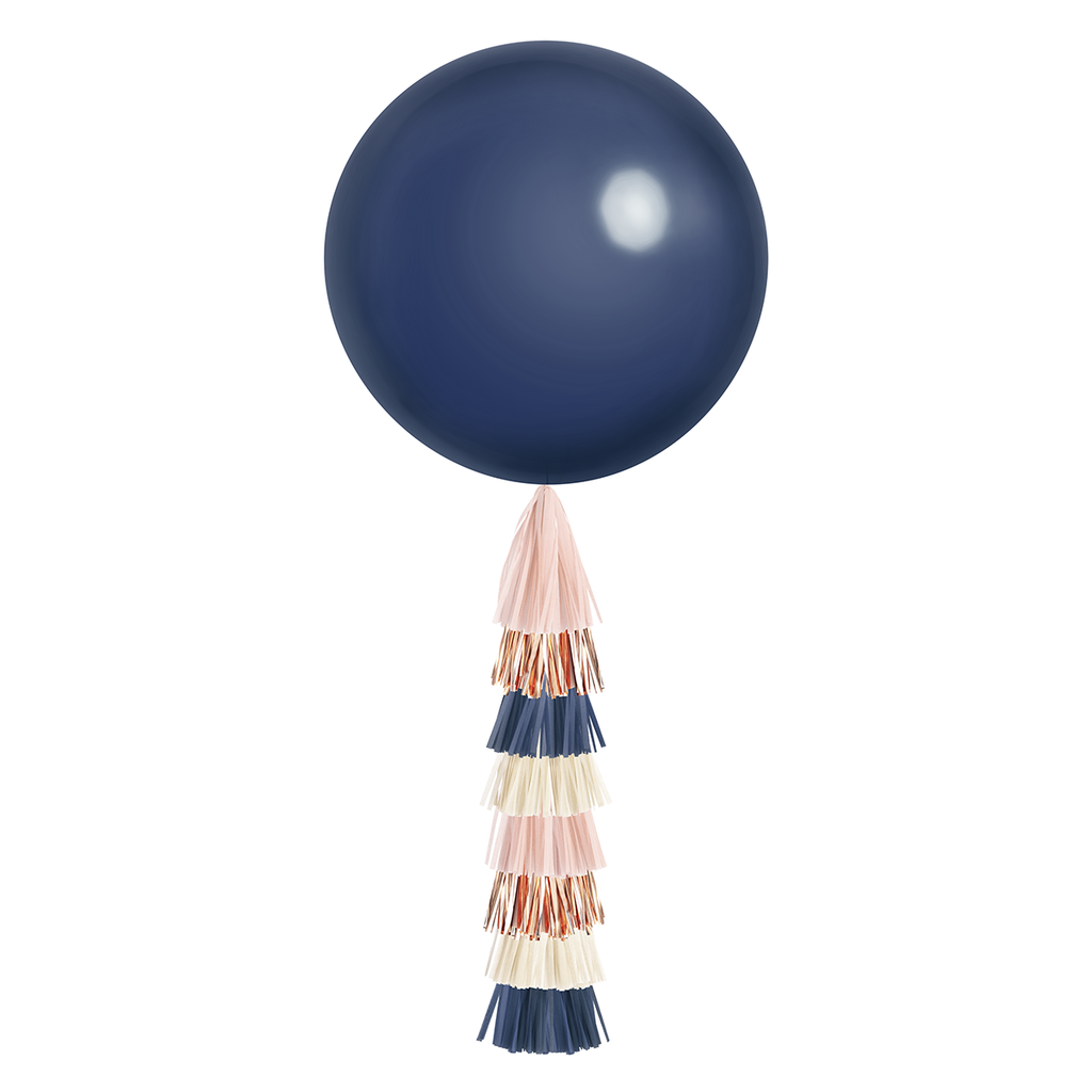 Jumbo Balloon & Tassel Tail - Navy, Blush & Rose Gold – Paperboy