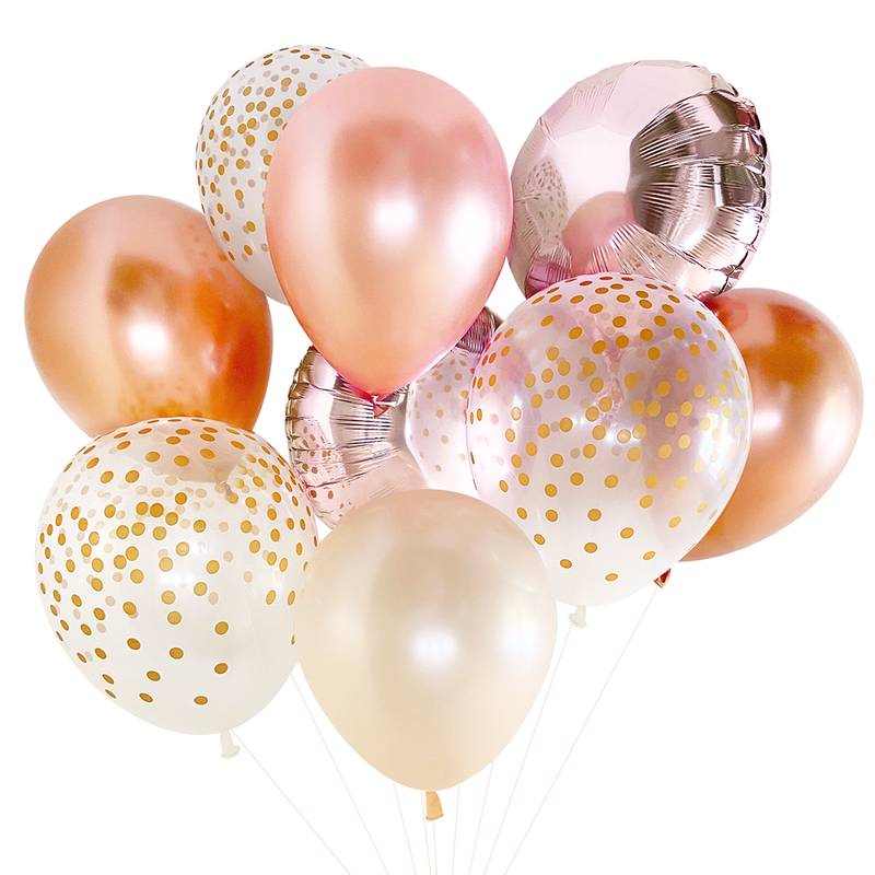 Rose Gold Helium Balloons Bouquet | Party Balloons Delivered