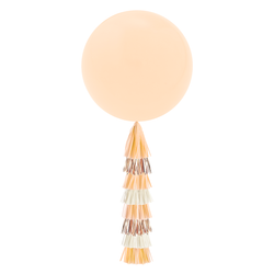 Jumbo Balloon & Tassel Tail - Peach & Rose Gold