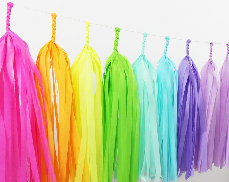 Rainbow tassel garland deals