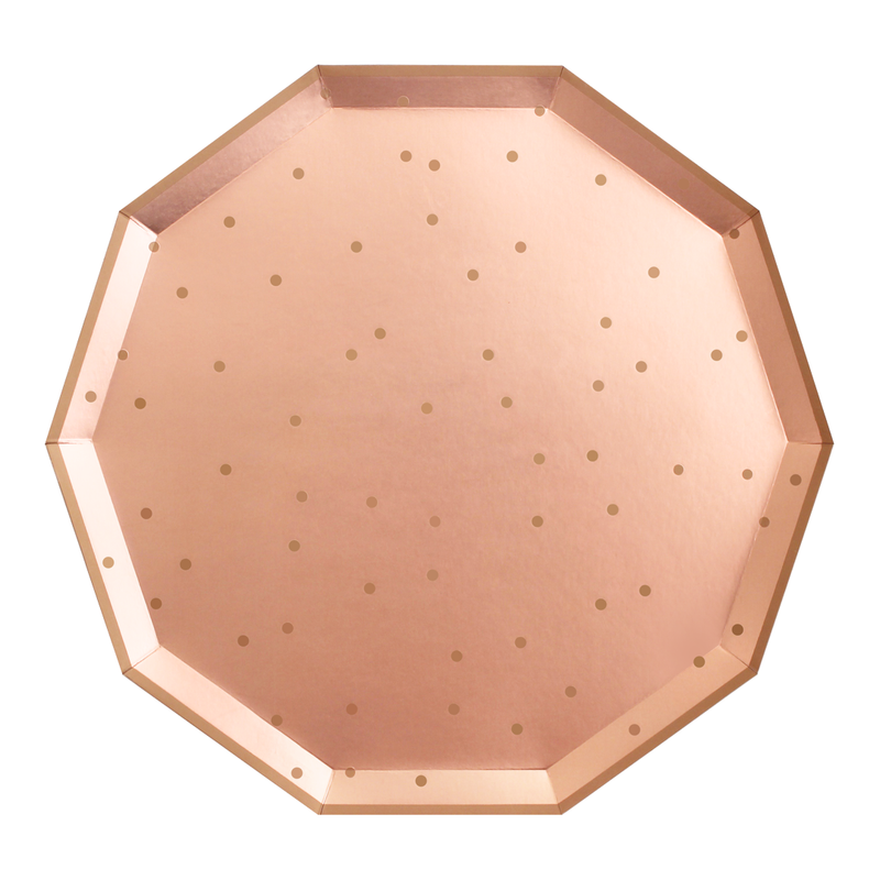Paper Plates - Large - Rose Gold Confetti