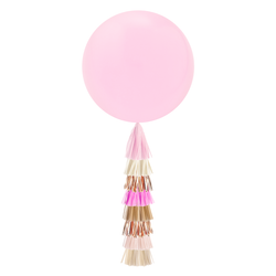 Jumbo Balloon & Tassel Tail - Rustic Blush