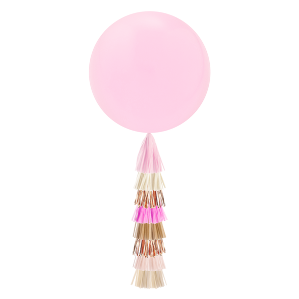 Jumbo Balloon & Tassel Tail - Rustic Blush