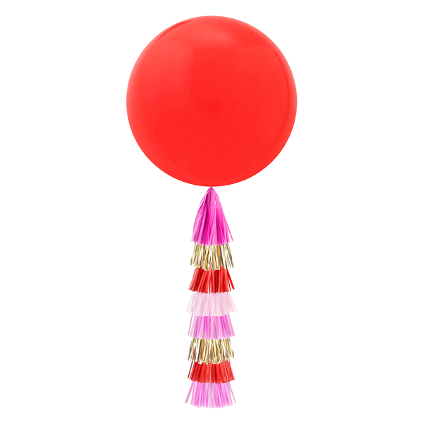 Jumbo Balloon & Tassel Tail - Red, Pink & Gold (Valentine's)