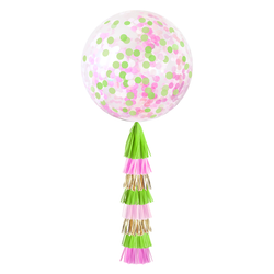 Jumbo Confetti Balloon & Tassel Tail - Tropical
